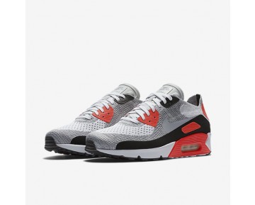 Chaussure Nike Air Max 90 Ultra 2.0 Flyknit Pour Homme Lifestyle Blanc/Cramoisi Brillant/Noir/Gris Loup_NO. 875943-100
