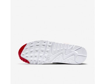 Chaussure Nike Air Max 90 Essential Pour Homme Lifestyle Blanc/Noir/Gris Loup/Rouge Université_NO. 537384-129