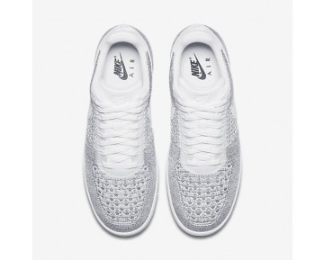Chaussure Nike Air Force 1 Flyknit Low Pour Homme Lifestyle Gris Froid/Blanc/Blanc_NO. 817419-006