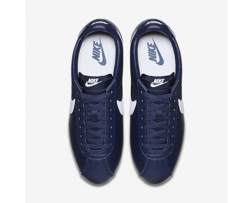 Chaussure Nike Classic Cortez Leather Pour Homme Lifestyle Bleu Nuit Marine/Blanc_NO. 749571-414