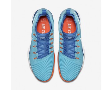 Chaussure Nike Court Air Zoom Ultra React Clay Pour Homme Tennis Bleu Polarisé/Bleu Moyen/Hyper Orange/Blanc_NO. 881091-400