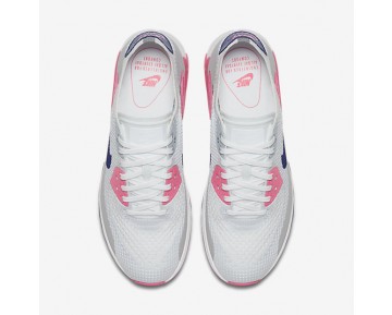 Chaussure Nike Air Max 90 Ultra 2.0 Flyknit Pour Femme Lifestyle Blanc/Rose Laser/Noir/Harmonie_NO. 881109-101