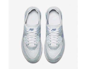 Chaussure Nike Air Max 90 Ultra 2.0 Flyknit Pour Femme Lifestyle Blanc/Bleu Glacier/Bleu Toile/Bleu Arsenal Clair_NO. 881109-105