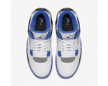 Chaussure Nike Air Jordan 4 Retro Pour Homme Lifestyle Blanc/Noir/Bleu Électrique_NO. 308497-117
