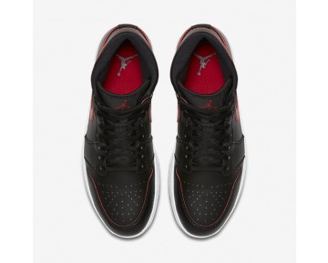 Chaussure Nike Air Jordan 1 Mid Pour Homme Lifestyle Noir/Rouge Équipe/Blanc/Rouge Équipe_NO. 554724-009