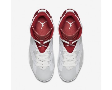 Chaussure Nike Air Jordan 6 Retro Pour Homme Lifestyle Blanc/Platine Pur/Rouge Sportif_NO. 384664-113