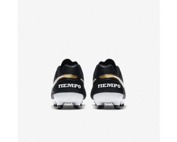 Chaussure Nike Tiempo Genio Ii Leather Fg Pour Homme Football Noir/Blanc_NO. 819213-010