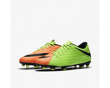 Chaussure Nike Hypervenom Phade 3 Fg Pour Homme Football Vert Électrique/Hyper Orange/Volt/Noir_NO. 852547-308