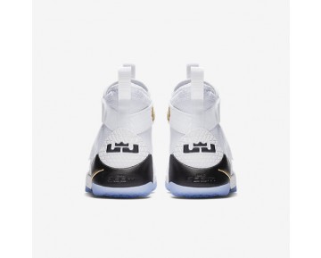 Chaussure Nike Lebron Soldier Xi Pour Homme Basketball Blanc/Noir/Or Métallique_NO. 897644-101