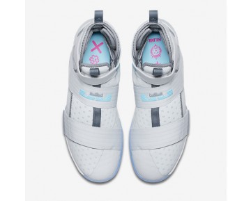 Chaussure Nike Lebron Soldier 10 Flyease Pour Homme Basketball Platine Pur/Gris Froid/Blanc/Ciel Éclatant_NO. 917338-040